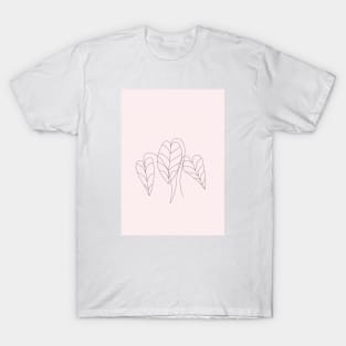 Boho Neutral Beige, Line Art Botanical 2 T-Shirt